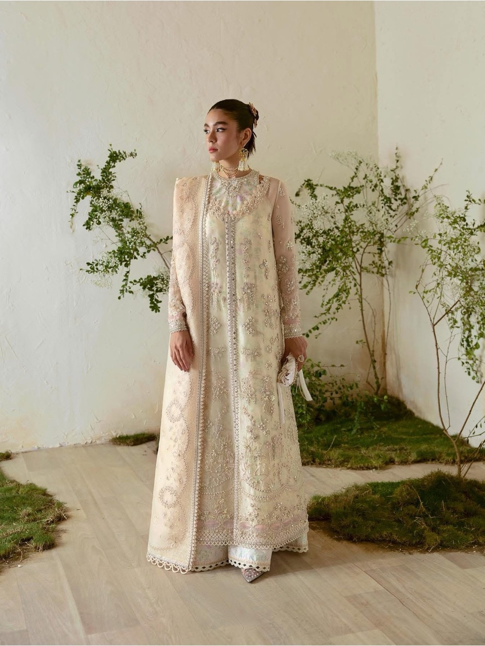 Suffuse by Sana Yasir Jahan Creamy Yellow Embroidered & hand embellished outfit
